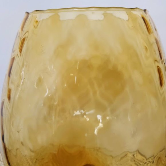 Empoli Italy Amber Diamond Optic Brandy Snifter - Picture 4 of 4